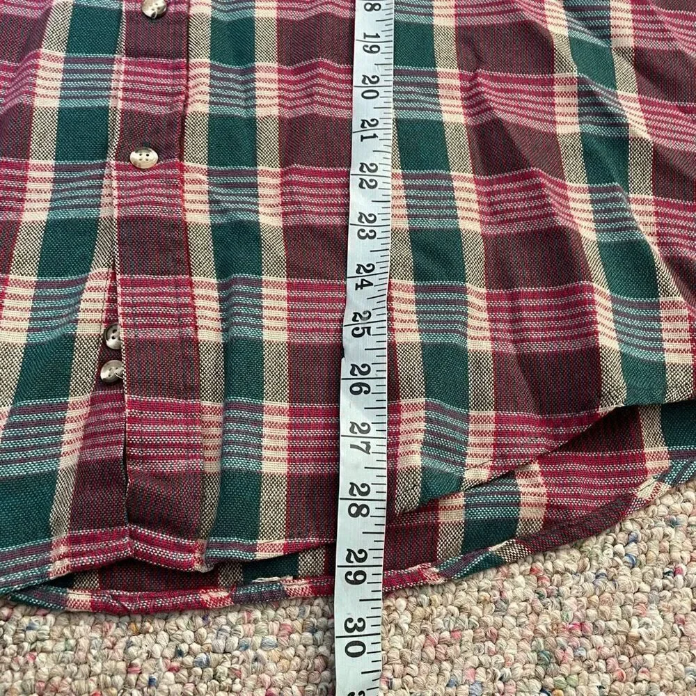 Vintage Plaid Flannel Button Down Shirt 1970s 1980s - Picture 6 of 6